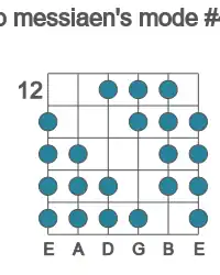 Guitar scale for messiaen's mode #4 in position 12